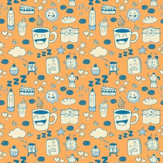 Coffee Doodle Seamless Pattern