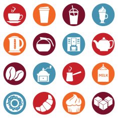 Vector Set of Coffee Icons Icons for Shop N12