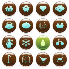 choco buttons illustrated icons