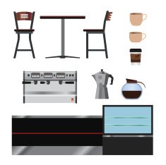 Coffee Shop Equipment and Furniture Set