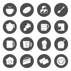 Coffee Circle Icons Vector