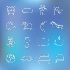 outline sleep icons