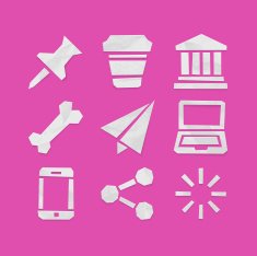 Paper Cut Icons for Web and Mobile Applications Set 7