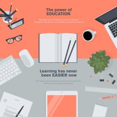 Set of flat design illustration concept for education