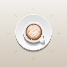 Coffee cup Cappucino foam Vector