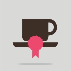 Coffee cup with label