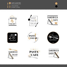 Collection of Cafe Bistro Design logo Shop Business