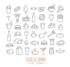 flat food icons N2