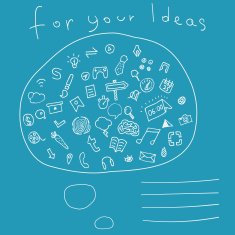 Creative Cover Notebook with Hand drawn Icons for your Ideas