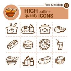 food and kitchen set
