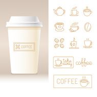 Vector realistic coffee to go cup template