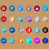 travel icons set in a flat style N2