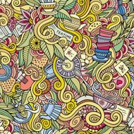 Seamless tea doodles pattern N2