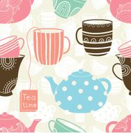 Cups seamless pattern