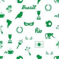 brazil icons and symbols seamless pattern eps10