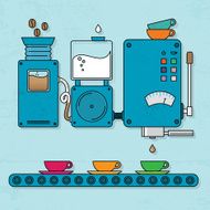 Colourful coffee machine