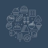 food line icon circle set N4