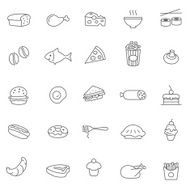 Food line icons set Vector