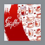 cute card with cups of coffee - 2