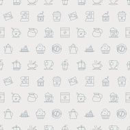 Coffee line icon pattern set N15
