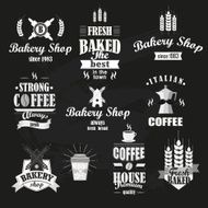 Retro bakery and coffee logotypes set