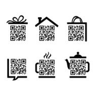 QR-Code Set of pictograms for website