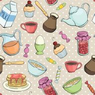 seamless vector breakfast pattern N3