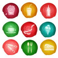 Fast food icon watercolor