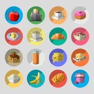 Breakfast icons set