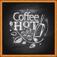 Coffee Design elements on the chalkboard N6