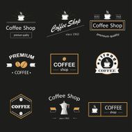 Retro coffee logotypes set Vector design elements Vintage badges and labels N3
