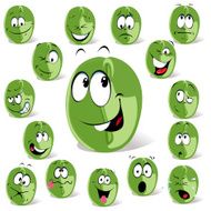 green coffee bean cartoon