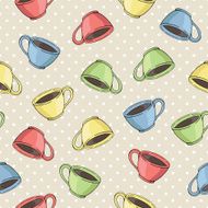 seamless vector pattern with cups N5