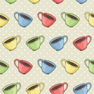 seamless vector pattern with cups N6