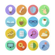 Creative set icons flat design with long shadow