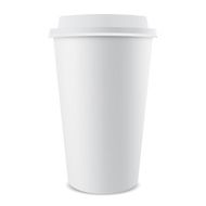 Realistic Isolated Paper Coffee Mug Vector Illustration