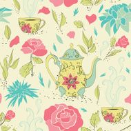 Tea party seamless pattern