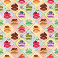Seamless macaron pattern