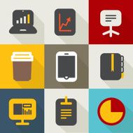 Different business icons set vintage style N2