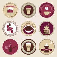 Vintage collection of vector coffee circles