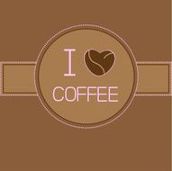 I love coffee card with beans heart Pink text