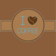 I love coffee card with beans heart Blue text