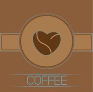 Coffee beans heart Blue text Card