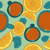Seamless pattern with tea