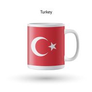 Turkey flag souvenir mug on white background