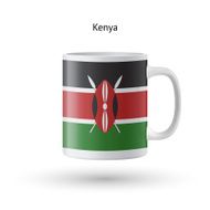 Kenya flag souvenir mug on white background