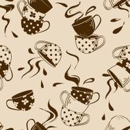 Seamless pattern of teacups