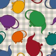 Seamless pattern of teapots N2