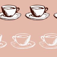 seamless vector pattern with teacups N7