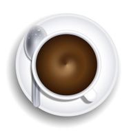 Vector a cup of coffee with spoon isolated